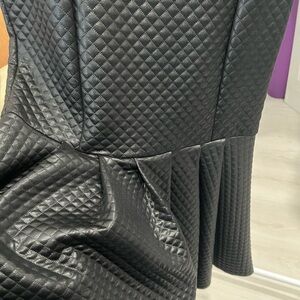 Faux Leather Peplum Top